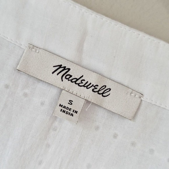 Madewell Eyelet Button-Front Mini Dress White NWT Small - Picture 7 of 15